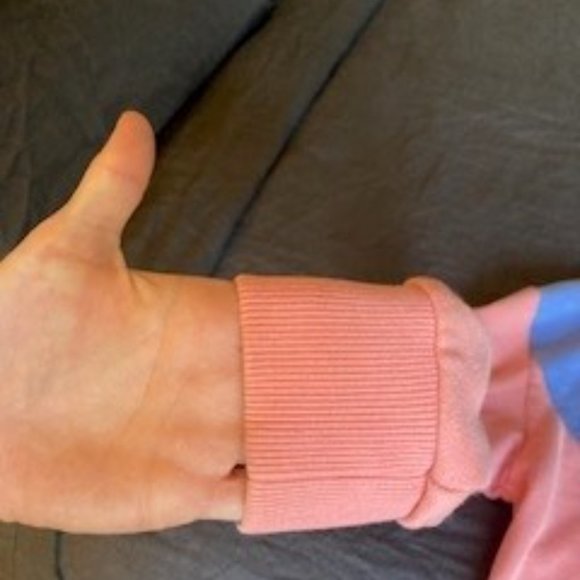 Outdoor Voice XS Cropped  1/4 Zip Collared Sweatshirt Pink & Blue - Picture 3 of 6